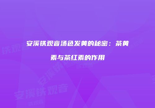 安溪铁观音汤色发黄的秘密：茶黄素与茶红素的作用