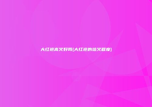 大红袍高火好吗(大红袍的培火程度)