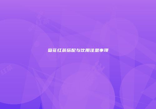 菊花红茶搭配与饮用注意事项