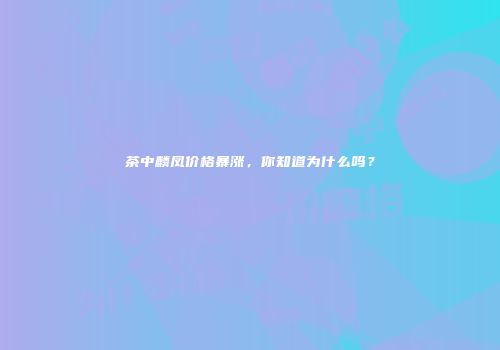 茶中麟凤价格暴涨，你知道为什么吗？