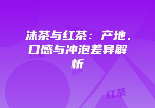 沫茶与红茶：产地、口感与冲泡差异解析