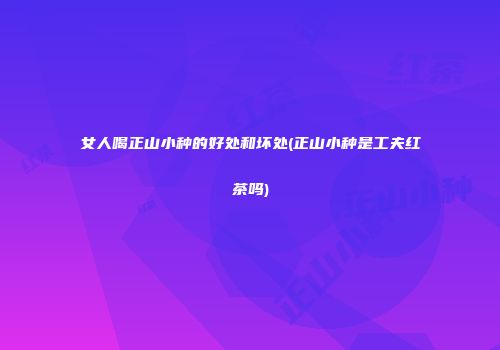 女人喝正山小种的好处和坏处(正山小种是工夫红茶吗)