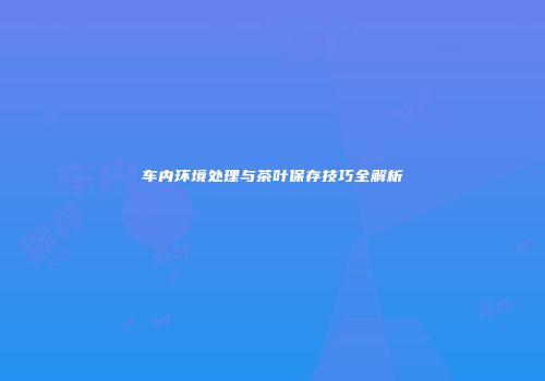 车内环境处理与茶叶保存技巧全解析
