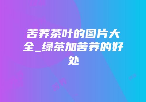 苦荞茶叶的图片大全_绿茶加苦荞的好处