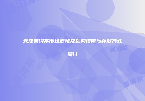 天津普洱茶市场概览及选购指南与存放方式探讨