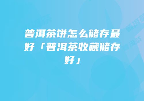普洱茶饼怎么储存最好「普洱茶收藏储存好」