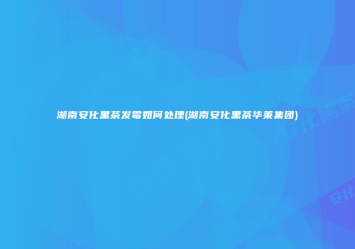 湖南安化黑茶发霉如何处理(湖南安化黑茶华莱集团)