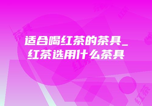 适合喝红茶的茶具_红茶选用什么茶具