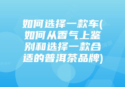 如何选择一款车(如何从香气上鉴别和选择一款合适的普洱茶品牌)