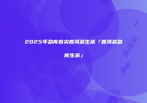 2025年勐库春尖普洱茶生茶「普洱茶勐库生茶」