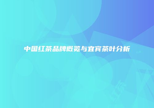 中国红茶品牌概览与宜宾茶叶分析