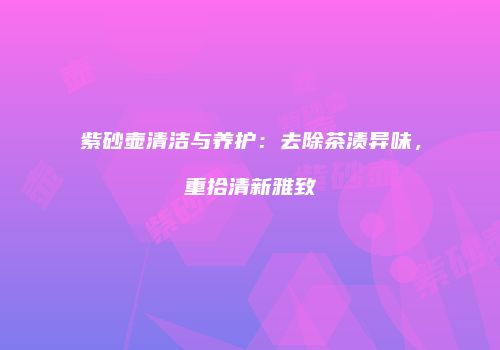 紫砂壶清洁与养护：去除茶渍异味，重拾清新雅致