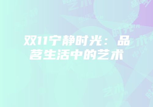 双11宁静时光：品茗生活中的艺术