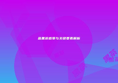 品黑茶感受与关键要素解析