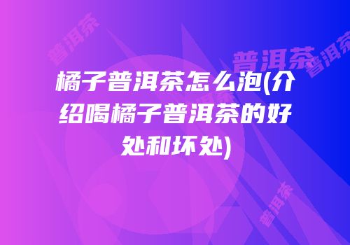 橘子普洱茶怎么泡(介绍喝橘子普洱茶的好处和坏处)