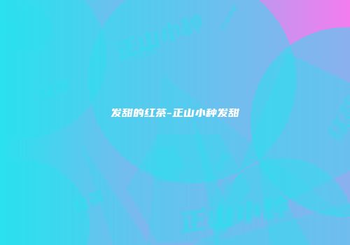 发甜的红茶-正山小种发甜