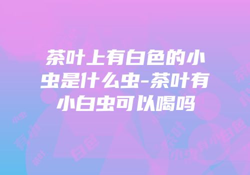 茶叶上有白色的小虫是什么虫-茶叶有小白虫可以喝吗