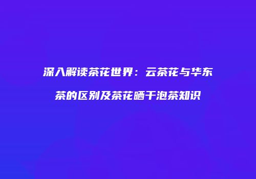 深入解读茶花世界：云茶花与华东茶的区别及茶花晒干泡茶知识
