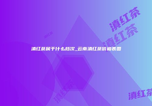 滇红茶属于什么档次_云南滇红茶价格表图