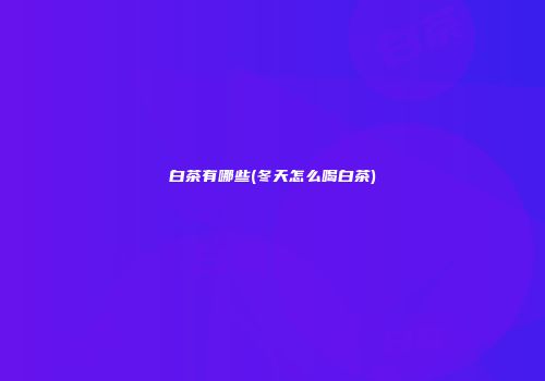 白茶有哪些(冬天怎么喝白茶)