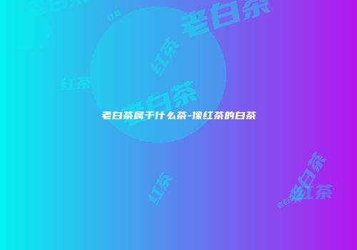 老白茶属于什么茶-像红茶的白茶