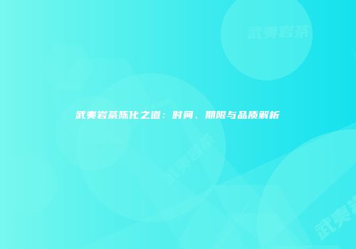 武夷岩茶陈化之道：时间、期限与品质解析