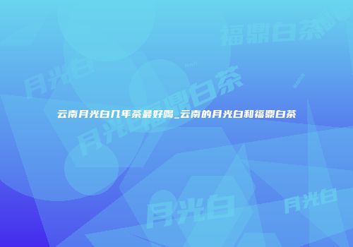 云南月光白几年茶最好喝_云南的月光白和福鼎白茶