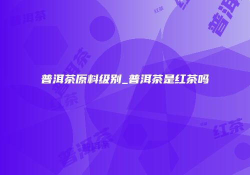 普洱茶原料级别_普洱茶是红茶吗