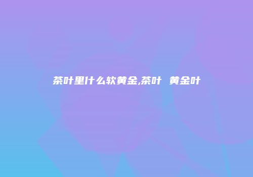 茶叶里什么软黄金,茶叶 黄金叶