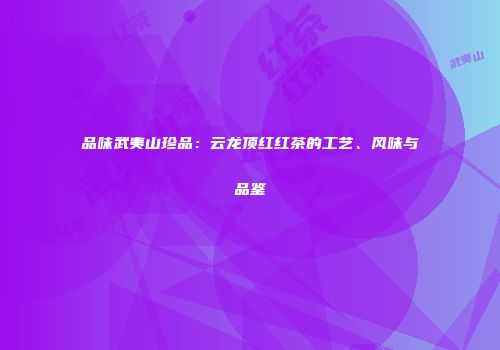 品味武夷山珍品：云龙顶红红茶的工艺、风味与品鉴