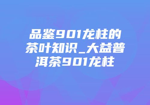 品鉴901龙柱的茶叶知识_大益普洱茶901龙柱