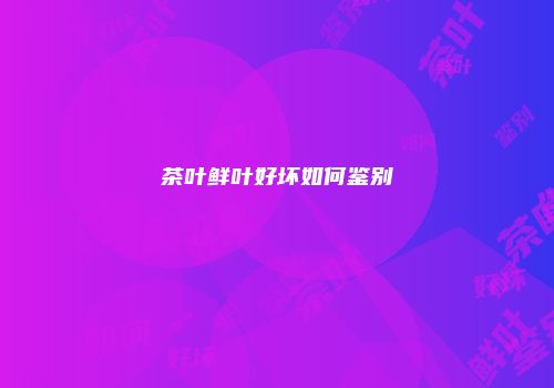 茶叶鲜叶好坏如何鉴别