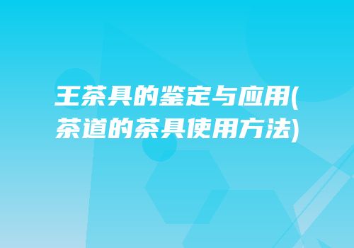 王茶具的鉴定与应用(茶道的茶具使用方法)