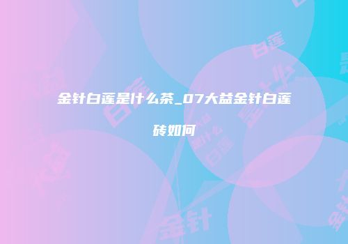 金针白莲是什么茶_07大益金针白莲砖如何