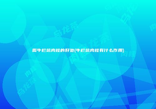 喝牛栏坑肉桂的好处(牛栏坑肉桂有什么作用)