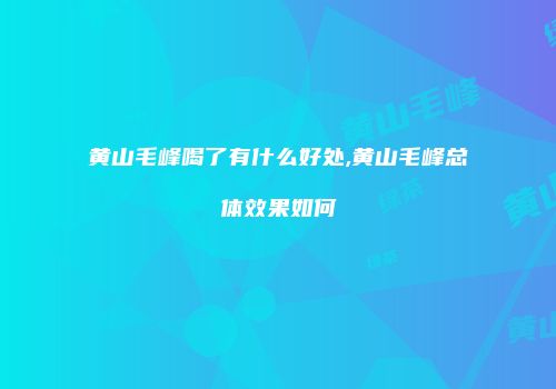 黄山毛峰喝了有什么好处,黄山毛峰总体效果如何