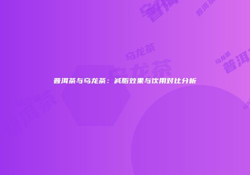 普洱茶与乌龙茶：减脂效果与饮用对比分析