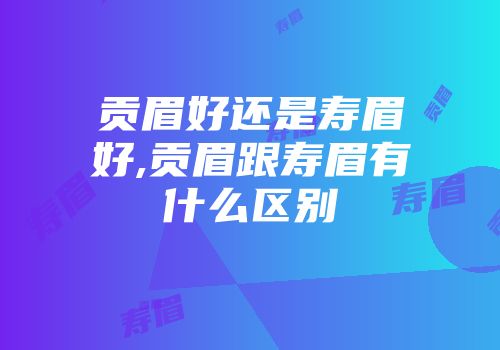 贡眉好还是寿眉好,贡眉跟寿眉有什么区别