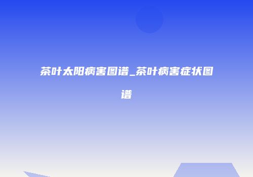 茶叶太阳病害图谱_茶叶病害症状图谱