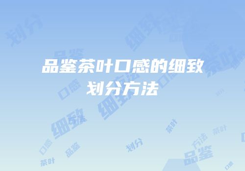 品鉴茶叶口感的细致划分方法