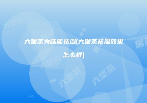 六堡茶为啥能祛湿(六堡茶祛湿效果怎么样)