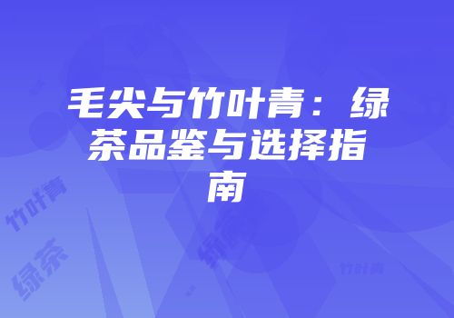 毛尖与竹叶青：绿茶品鉴与选择指南