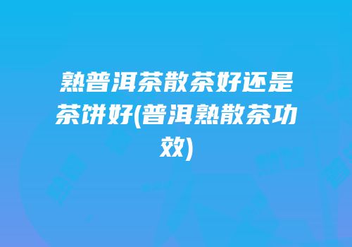 熟普洱茶散茶好还是茶饼好(普洱熟散茶功效)
