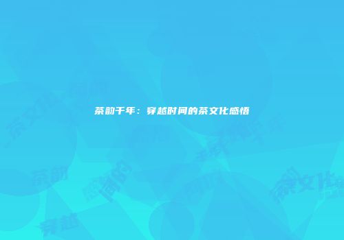 茶韵千年：穿越时间的茶文化感悟