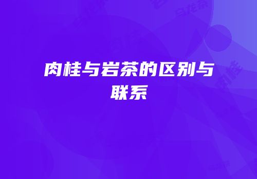 肉桂与岩茶的区别与联系