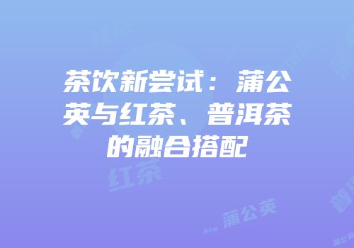 茶饮新尝试：蒲公英与红茶、普洱茶的融合搭配