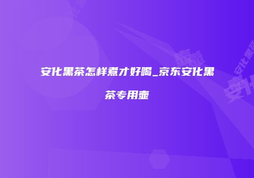 安化黑茶怎样煮才好喝_京东安化黑茶专用壶