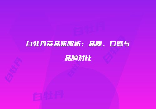 白牡丹茶品鉴解析：品质、口感与品牌对比
