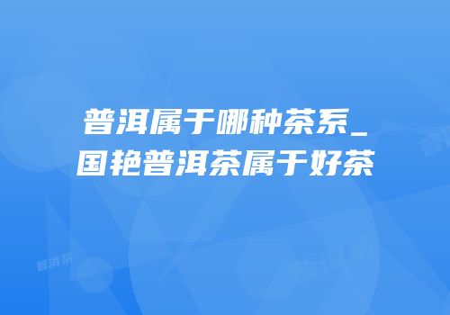 普洱属于哪种茶系_国艳普洱茶属于好茶