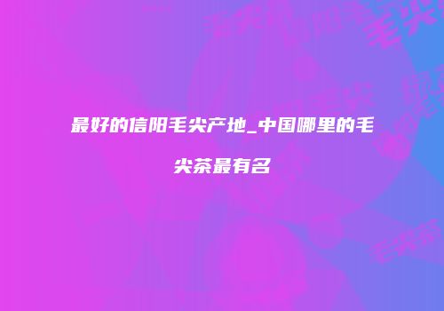 最好的信阳毛尖产地_中国哪里的毛尖茶最有名